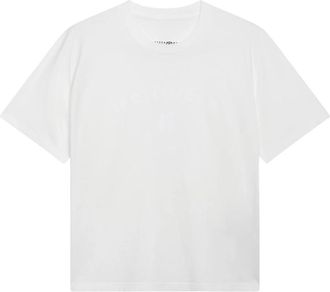 Maison Margiela Katoenen T-shirt met Logo-opdruk - Dames - T-shirts - Wit - XS - Katoen - Tops
