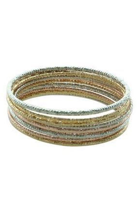 Olivia Welles Inaya Set of 10 Bangle Bracelets in Gold Multi at Nordstrom Rack