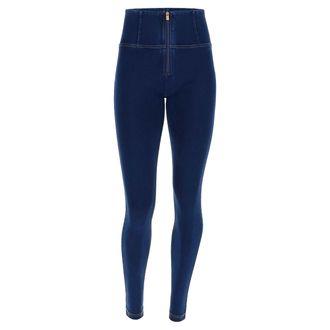 Freddy Leggings FREDDY Leggings WRUP1HC002ORG, Damen, Gr. XL, EURO, blau (schwarz jeans, gelb seams), Obermaterial: 84% Baumwolle CO. 16% Elasthan EL., Hosen