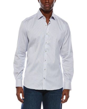 Eterna Italian Striped Pique Modern Fit Shirt