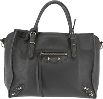 Balenciaga Pre-owned Handbags, female, Gray, Size: ONE SIZE Pre-owned Leather Handbag
