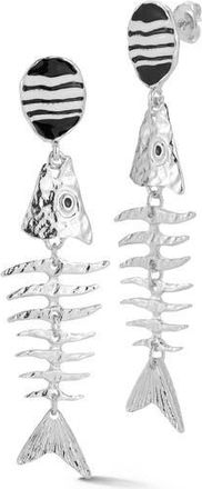Sphera Milano Hammered Fish Drop Earrings in Silver at Nordstrom Rack