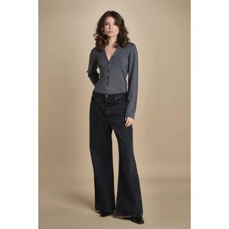 Birgitte Herskind Truien & Vesten, Dames, Grijs, M, Wol, V-hals Merino Body