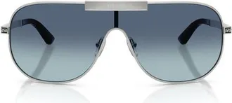 Versace 140mm Irregular Sunglasses in Silver /Blue Gradient Blue at Nordstrom