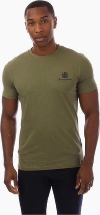 Aquascutum Mens Regular Fit Logo Print Crew Neck T-Shirt - Green/Blue - Size: 2X large