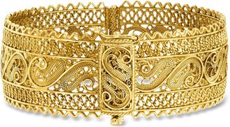 Ross-Simons 18kt Gold Over Sterling Wide Filigree Bangle Bracelet