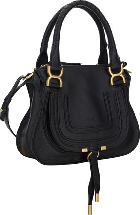 Chlo&eacute; Womens Marcie Handbag Black Calf Leather Bos Taurus Handbags Hand Bags