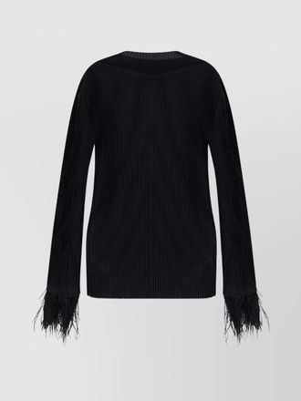 HUGO BOSS long sleeve knitwear featuring feather cuffs
