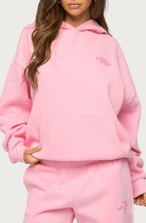 Edikted Keychain Cutie Hoodie in Pink at Nordstrom, Size X-Large