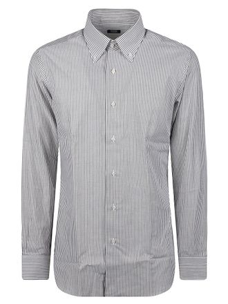 Barba Vertical Striped Cotton Button-Down Shirt