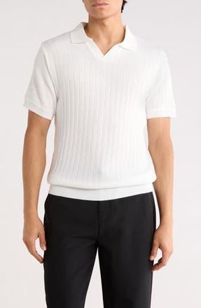 Tom Baine Rib Polo Sweater in White at Nordstrom Rack, Size Xx-Large