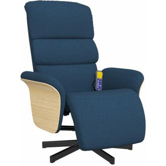 vidaXL Vidaxl - Sill&oacute;n Reclinable De Masaje Con Reposapi&eacute;s Tela Azul