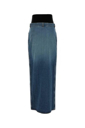 Alaia Womens Denim Skirt Bleuvintage Exterior: Cotton Polyurethane Gonne