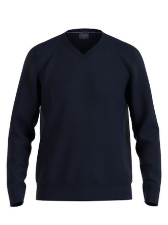 Olymp V-Ausschnitt-Pullover OLYMP OLYMP Strick Casual, Herren, Gr. 4XL, blau (marine), Obermaterial: 100% Schurwolle, tailliert, V-Ausschnitt, Pullover V-Au
