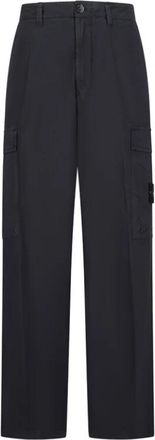 Stone Island Straight Fit Broeken - Heren - Straight fit broeken - Blauw - W30 - Katoen - Broeken