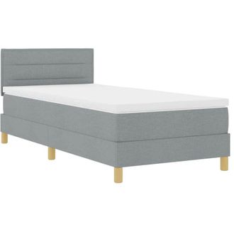 vidaXL Vidaxl - Cama Box Spring Con Colch&oacute;n Gris Claro 100 X 200 Cm Tela