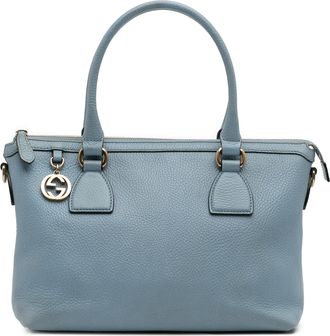 Gucci Pre-owned Womens Leather Satchel G Charm - Blue - One Size