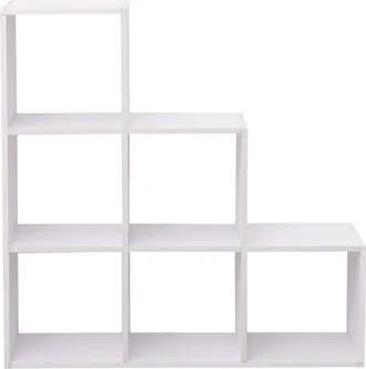 Mobili Rebecca Mobili Rebecca - Rebecca Mobili Estanter&iacute;a Libreria Moderna Mdf Blanco 6 Cuartos 97,5x97,5x29