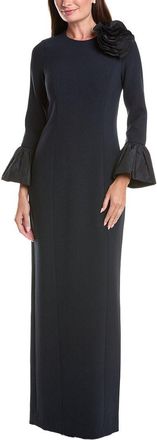 Teri Jon by Rickie Freeman Teri Jon By Rickie Freeman Crepe Taffeta Flounce Cuff Gown