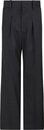 Isabel Marant Straight Leg Geplooide Broek - Dames - Wijde Broeken - Grijs - 2XS - Wol - Broeken