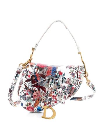 Dior Saddle Handbag with Strap Printed Leather Medium shoulder bag - women - Calf Leather - One Size - Multicolour