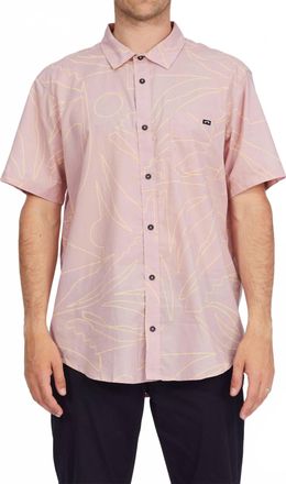 Billabong Sundays Floral Short Sleeve Shirt In Dusty Pink