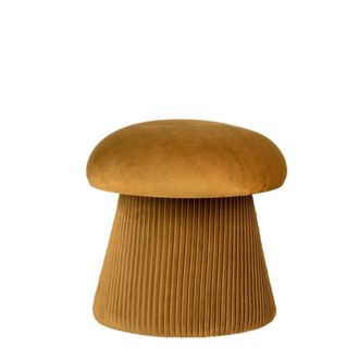 House Nordic Puff de terciopelo ocre dorado