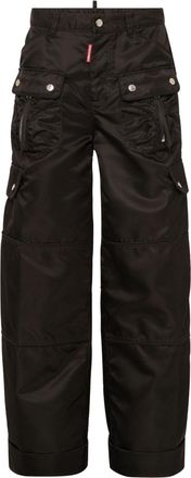 Dsquared2 satin cargo trousers - women - Calf Leather/Polyurethane/Polyamide - 40 - Black
