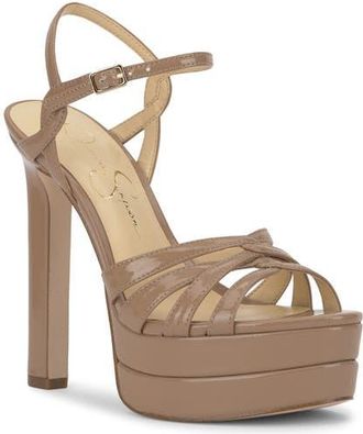 Jessica Simpson Itzari Ankle Strap Platform Sandal in Chai Latte at Nordstrom, Size 11