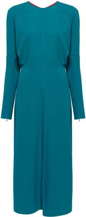 Victoria Beckham dolman-sleeves draped midi dress - women - Viscose/Acetate/Elastane - 16 - Green
