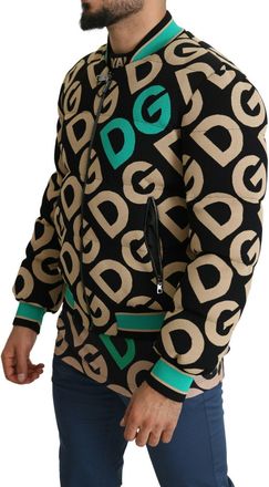 Dolce & Gabbana Mens Multicolor Dgmillennials Logo Print Jacket Black Clothing
