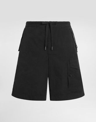 Dolce & Gabbana Waxed Faille Bermuda Shorts - Man Pants And Shorts Black Fabric 48
