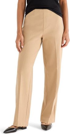 Nic+Zoe Lenox Wide Leg Stretch Twill Pants in Jute at Nordstrom, Size X-Large