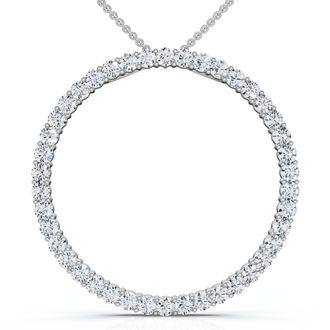 Pompeii3 1Ct TW Circle Diamond Pendant 18 Necklace Lab Grown 1 Tall