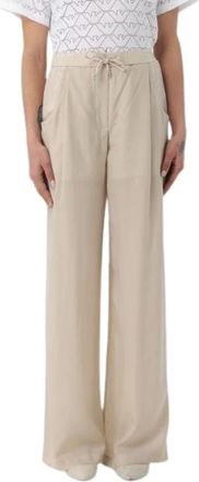 Emporio Armani Wijde Broek - Dames - Wijde Broeken - Beige - XS - Broeken