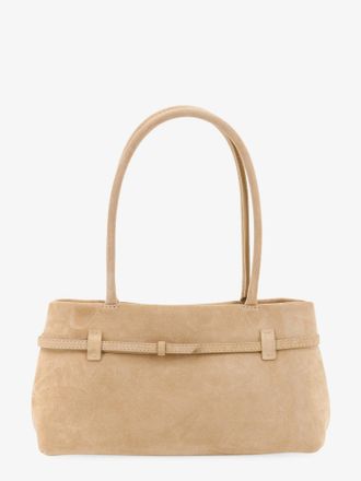 Manu Atelier Womens Shoulder Bag Le Cambon East West Beige Suede