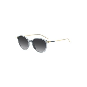 BOSS Blue-gray sunglasses with gold-tone temples