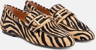 Tod's T Ring printed calf hair loafers
