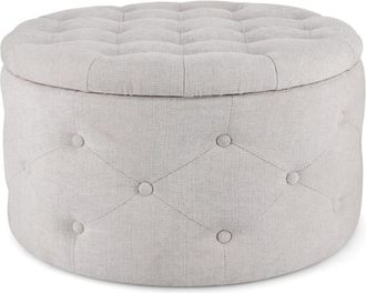 Konte Design Puf zapatero en tejido gris claro