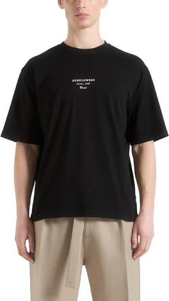 Mani&egrave;re De Voir Sunflowers Van Gogh Cotton T-Shirt in Black at Nordstrom, Size Xx-Large
