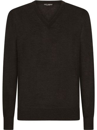 Dolce & Gabbana V-neck cashmere jumper - Grey