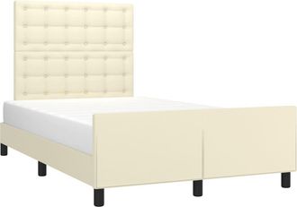 vidaXL Vidaxl - Estructura De Cama Sin Colch&oacute;n Cuero Sint&eacute;tico Crema 120x200 Cm