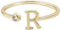 Adornia CZ & Initial Open Band Ring in Gold-R at Nordstrom Rack