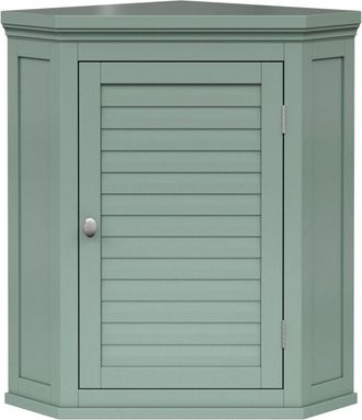 Teamson Home Teamson Home - Armario Esquinero de Pared Glancy Verde Salvia Puerta Persiana