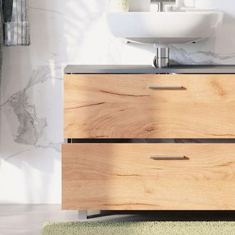 Vicco Mueble Bajo Lavabo Ilias, Antracita/roble Dorado, 80.2 X 60.8 Cm Con 2 Cajones Vicco