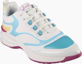 Skechers Womens Womens Hot Melt Embossed Neoprene Low Top Trainers - White/Multi - Size: 5.5