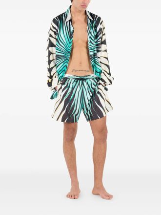 Roberto Cavalli printed button-up shirt - men - Fabric - 48 - Black
