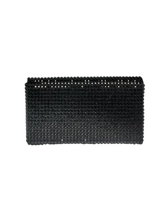 Amina Muaddi Womens Satin Clutch Paloma Mini Black Silk Bags