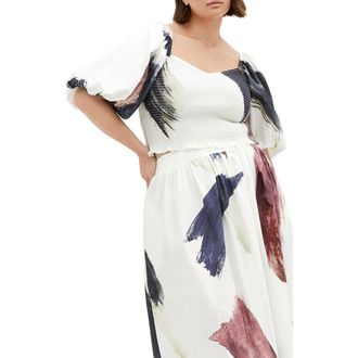 City Chic Amari Abstract Print Crop Top in Geo Muse at Nordstrom Rack, Size Xl/22W