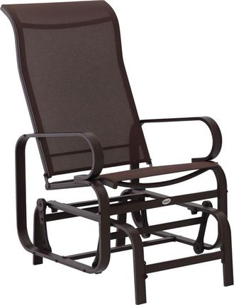 OUTSUNNY Outdoor Gliding Rocking Chair w/ Metal Frame for Patio, Backyard Brown